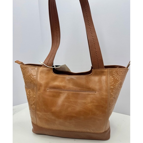 The Sak Handbags - The Sak De Young Tote Bag Brown Leather Embossed Floral Shoulder Bag